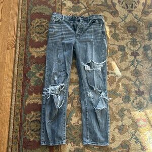 Women’s BOG Urban Outfitters Torn Jeanss Gray/Black Slim Straight Size 26